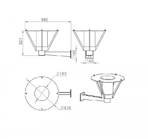 Настенный фонарь уличный Muse 650-11/b-03