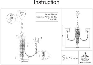 Подвесная люстра Bience H018-PL-08-NG