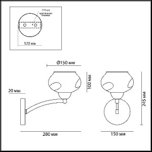 Бра Gretta 4443/1W