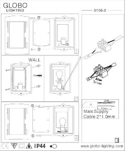 Настенный светильник уличный Orlando 3156-3