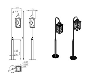 Наземный фонарь Baveno 260-41/bg-14