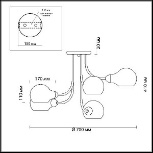 Потолочная люстра Mason 4445/5C