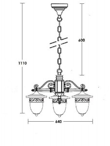 Уличный светильник подвесной 87270/3L Gb