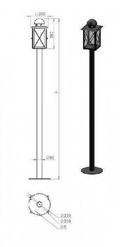 Наземный фонарь Baveno 260-63/bg-14