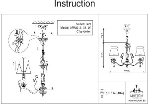 Подвесная люстра Bird ARM013-03-W