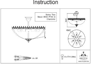 Потолочная люстра Tiara DIA500-CL-40-06-G