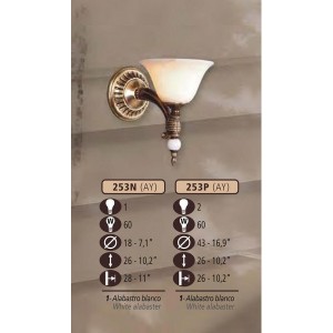Бра 253N 253N/1 AY WHITE ALABASTER