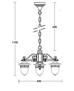 Уличный светильник подвесной 87270/3S Gb
