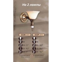 Бра 253P 253P/2 AY WHITE ALABASTER