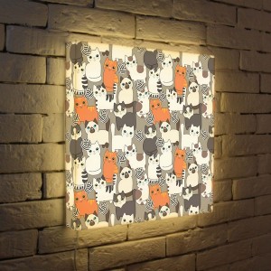 Лайтбокс Котята и клубочки 45-45-d-027