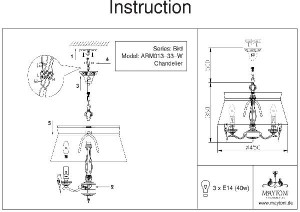 Подвесная люстра Bird ARM013-33-W