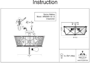 Потолочная люстра Lea ARM369-03-G