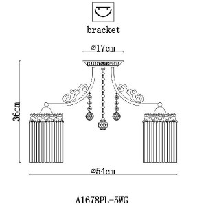 Потолочная люстра Torrente A1678PL-5WG