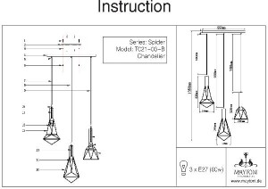 Подвесной светильник Spider T021-03-B