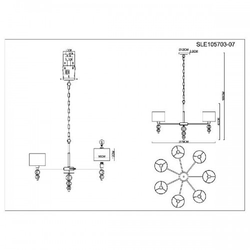Подвесная люстра Ramer SLE105703-07