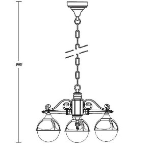 Уличный светильник подвесной 88170/3 Bl