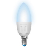 Лампочка светодиодная  LED-C37-6W/NW/E14/FR/DIM PLP01WH картон