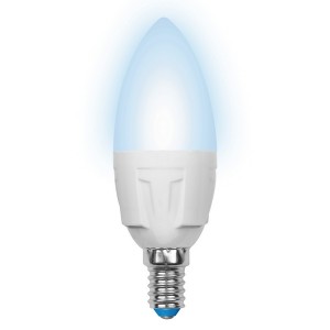Лампочка светодиодная  LED-C37-6W/NW/E14/FR/DIM PLP01WH картон