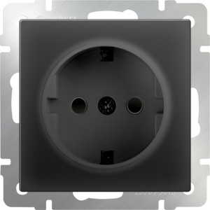 Розетка Черный матовый WL08-SKGS-01-IP44