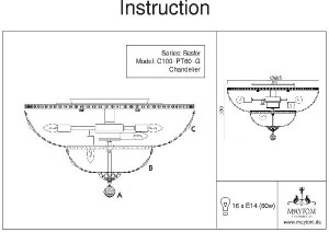 Потолочная люстра Basfor DIA100-CL-16-G