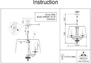 Подвесная люстра Olivia ARM325-33-W