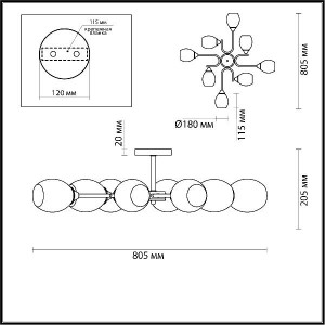 Потолочная люстра Jolene 4546/8C