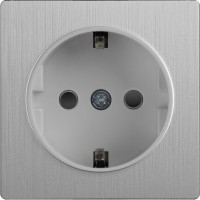 Розетка Cеребряный рифленый WL09-SKGS-01-IP44