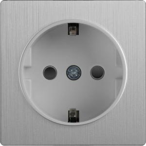 Розетка Cеребряный рифленый WL09-SKGS-01-IP44