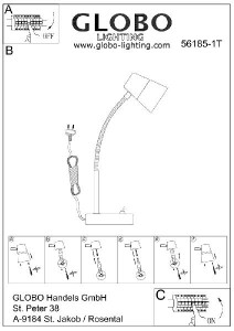Интерьерная настольная лампа 56185-1T