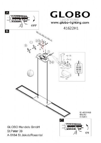 Подвесной светильник Savinja 41622H1