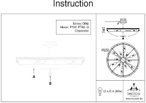 Потолочная люстра Ottilia DIA700-CL-12-G