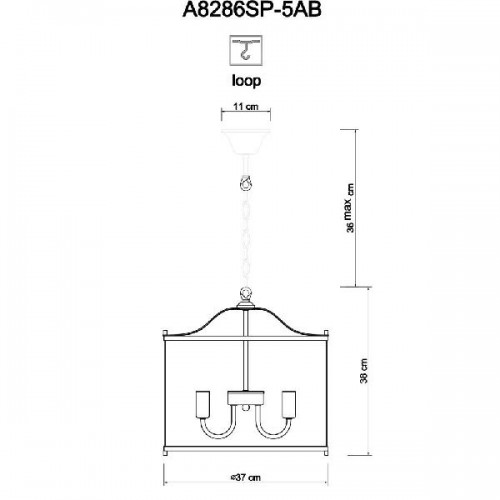 Подвесной светильник Bruno A8286SP-5AB