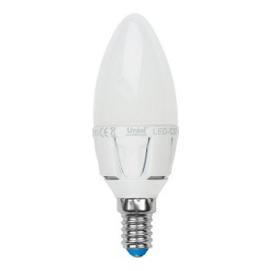 Лампочка светодиодная  LED-C37-6W/WW/E14/FR/DIM PLP01WH картон