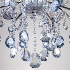 Подвесная люстра 3015 3015/12 хром/лазурный хрусталь Strotskis