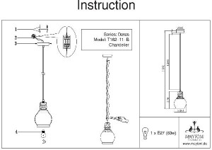 Подвесной светильник Danas T162-11-B