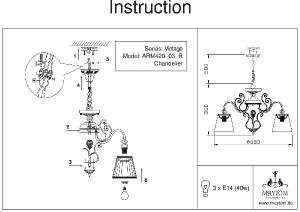 Подвесная люстра Vintage ARM420-03-R