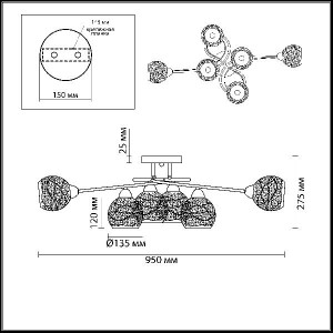 Потолочная люстра Nevette 3063/6C