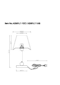 Интерьерная настольная лампа Elba A2581LT-1CC