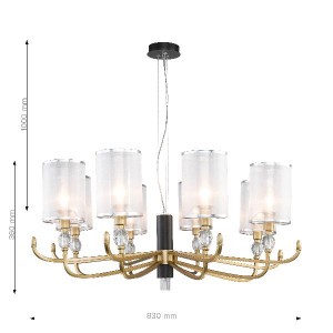 Подвесная люстра Una 2701-8P