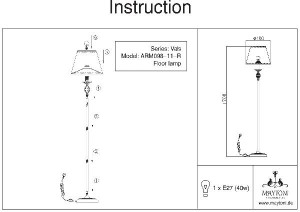 Торшер Vals RC098-FL-01-R