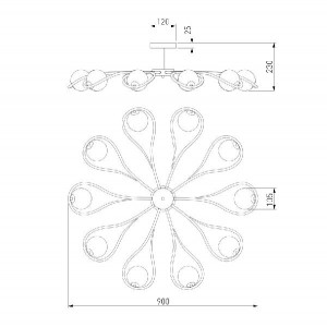 Потолочная люстра Camomile 70089/10 золото