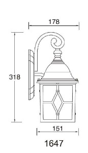 Настенный фонарь уличный 64302 Gb
