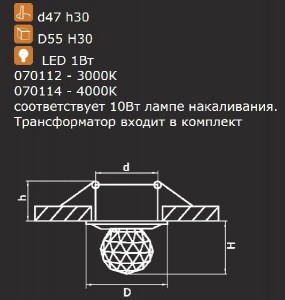 Точечный светильник Astra 070112