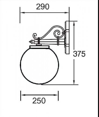 Настенный фонарь уличный  88202S Bl