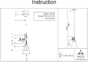 Подвесной светильник Valve T020-01-R