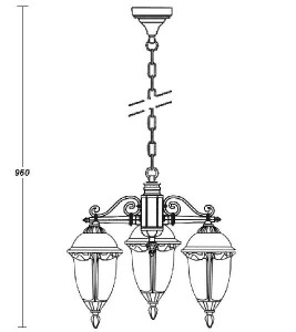 Уличный светильник подвесной 89170/3S Bl