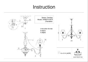 Подвесная люстра Demitas RC024-PL-06-R