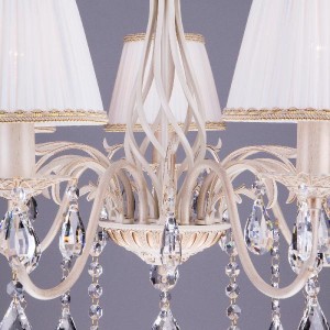 Подвесная люстра 3637 3637/7 белый с золотом/прозрачный хрусталь Strotskis