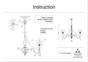 Подвесная люстра Demitas RC024-PL-08-R