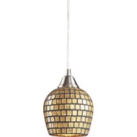 Подвесной светильник 528 528-1GLD satin nickel / gold leaf mosaic